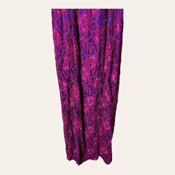 Js COLLECTION FORMAL DRESS ROYAL BLUE AND HOT‎ FUSHIA SIZE 6 HIGH NECK - Picture 5 of 11